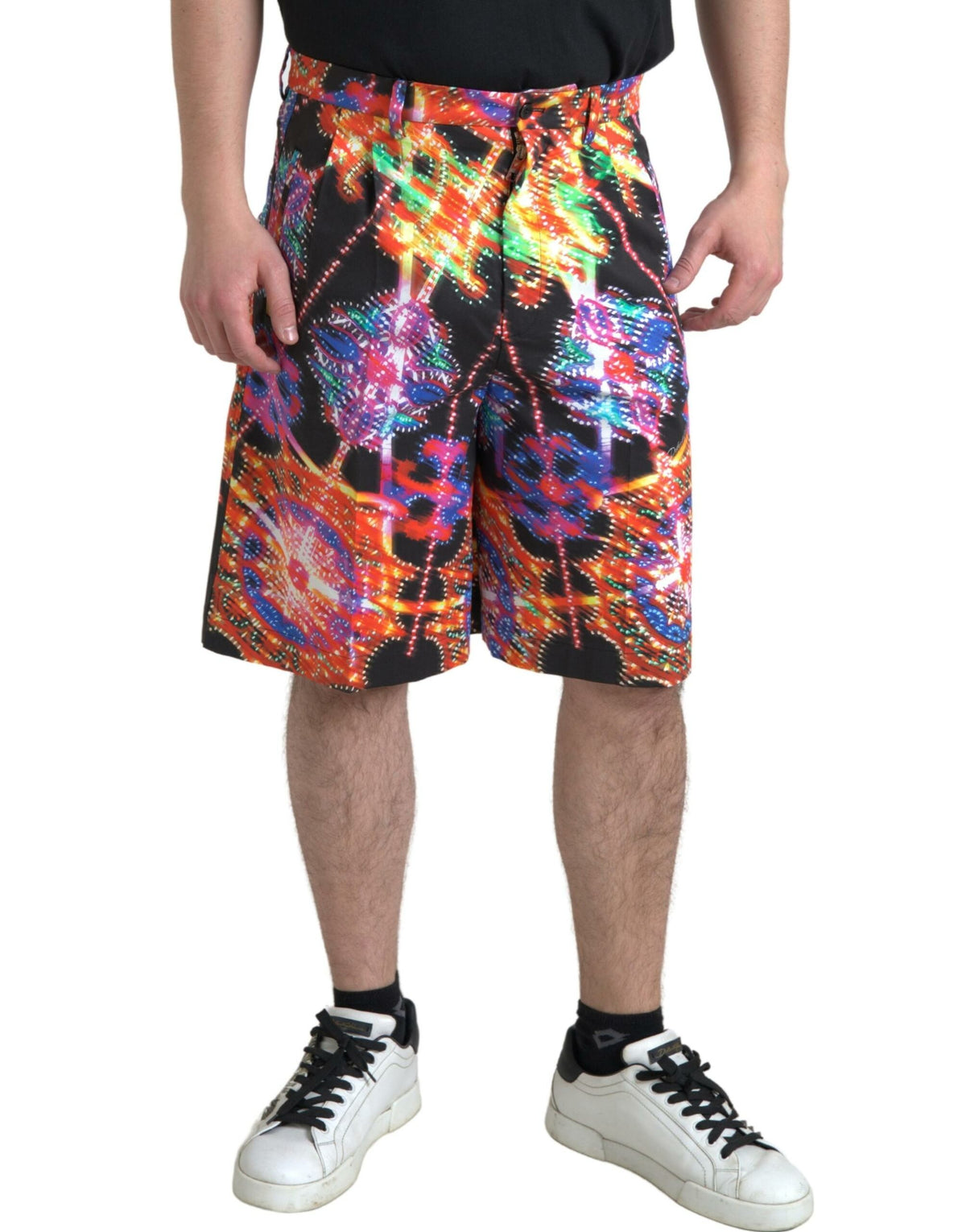 Dolce & Gabbana Men's Multicolor Printed Cotton Bermuda Shorts