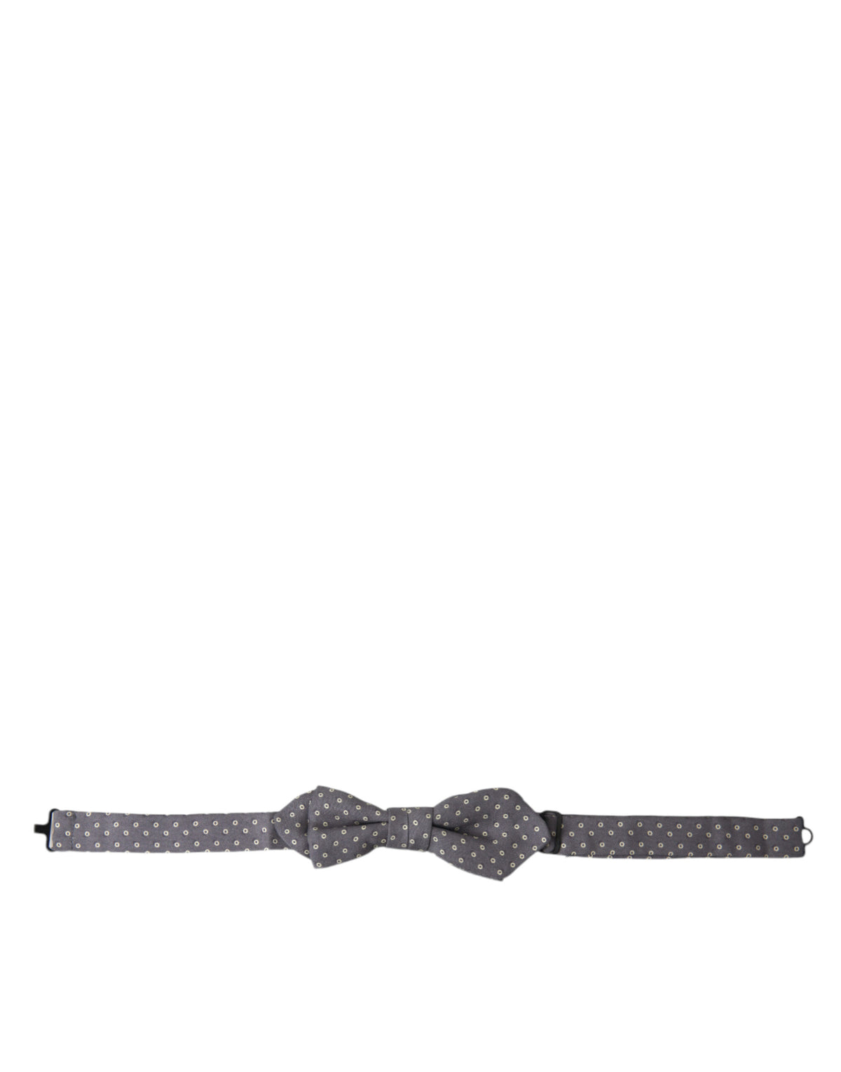 Dolce & Gabbana Grey Polka Dot Silk Bow Tie with Adjustable Neck Papillon