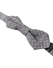 Dolce & Gabbana Graue Polka Dots Seidenfliege mit verstellbarem Halsausschnitt Papillon
