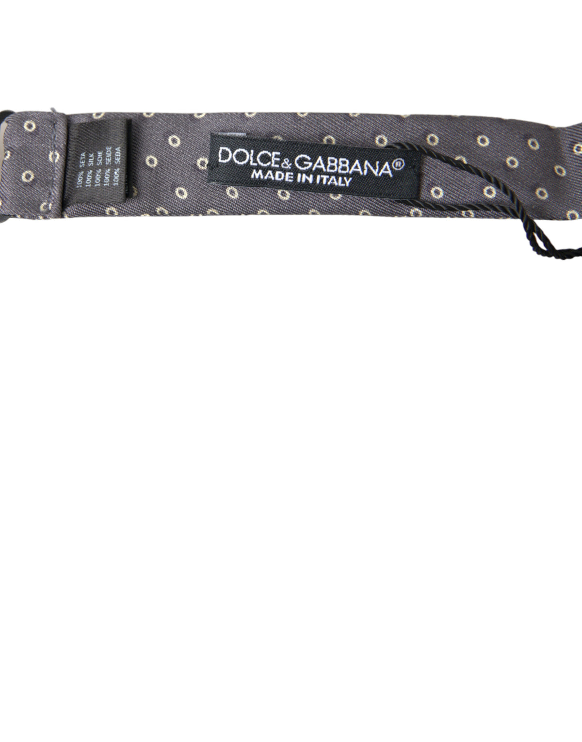Dolce & Gabbana Grey Polka Dot Silk Bow Tie with Adjustable Neck Papillon