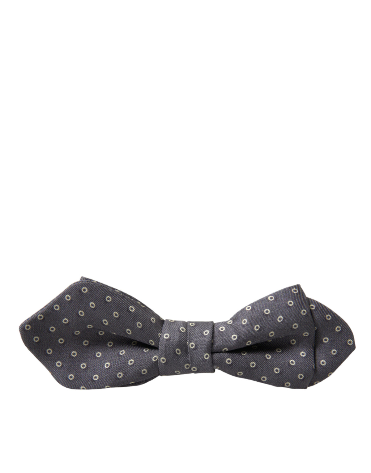Dolce & Gabbana Grey Polka Dot Silk Bow Tie with Adjustable Neck Papillon