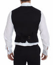 Dolce & Gabbana Schwarzes Flachs-Baumwollkleid Weste Blazer