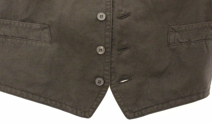 Dolce & Gabbana Schwarzes Flachs-Baumwollkleid Weste Blazer