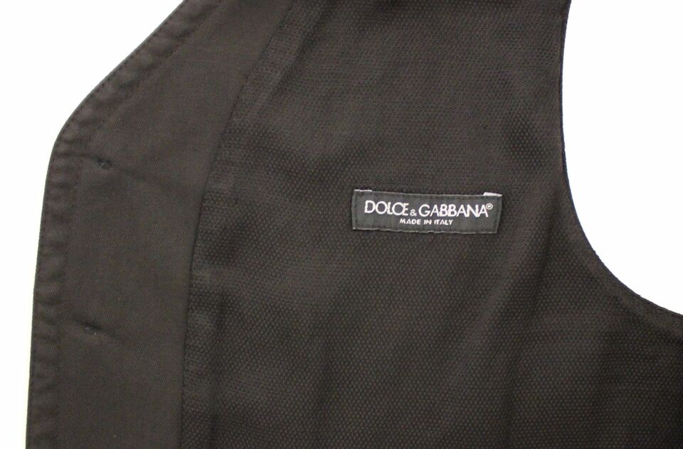 Dolce & Gabbana Black Cotton-Viscose Dress Vest Blazer