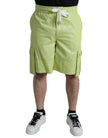 Dolce & Gabbana Hellgrüne Herren-Cargo-Bermudashorts aus Baumwolle
