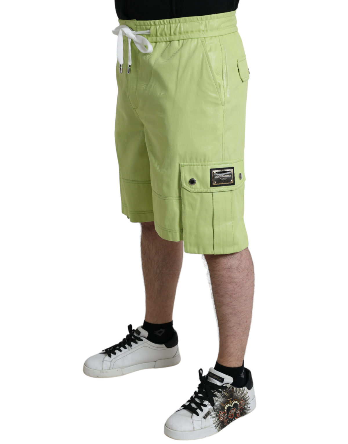 Dolce & Gabbana Light Green Men's Cotton Cargo Bermuda Shorts