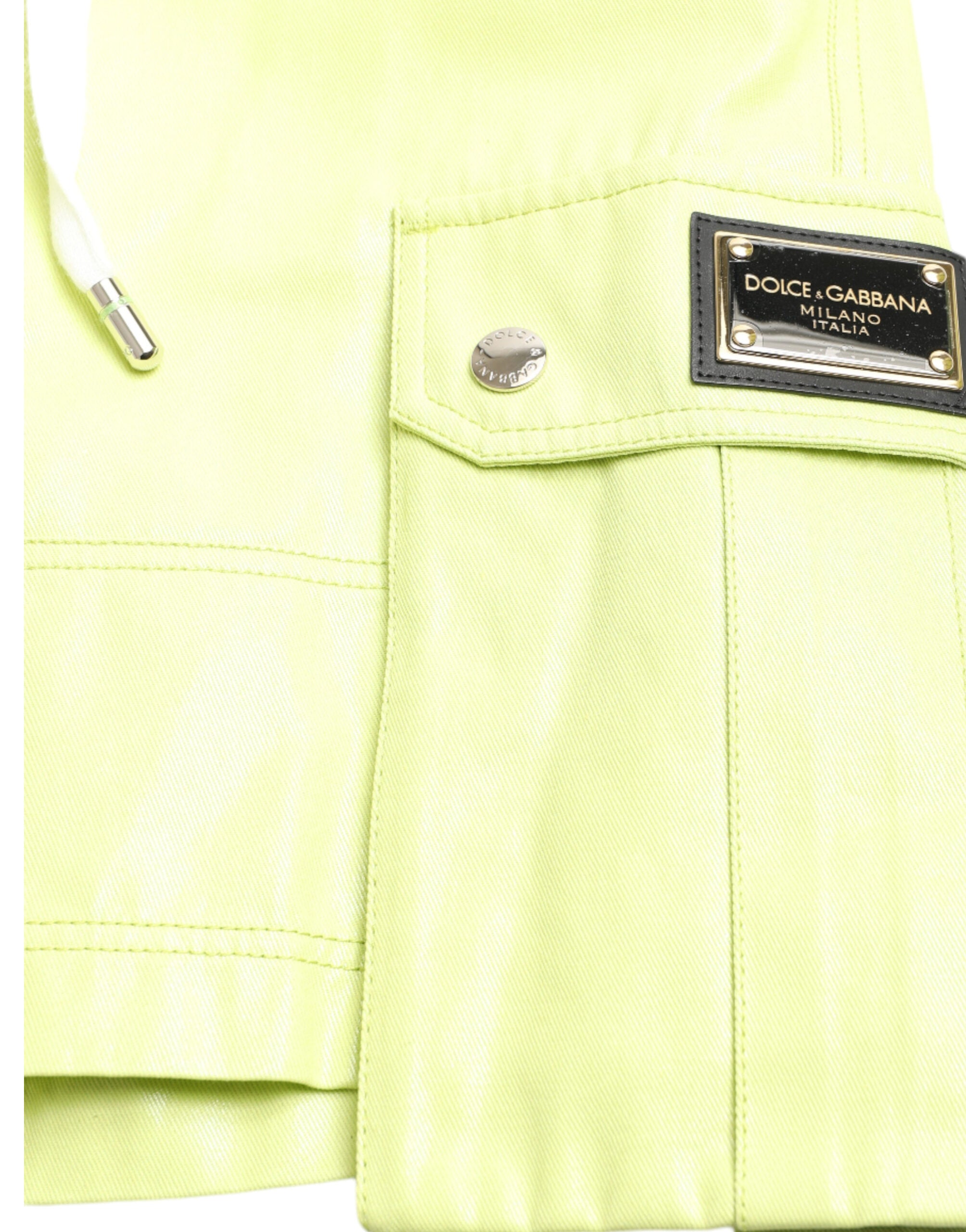 Dolce & Gabbana Hellgrüne Herren-Cargo-Bermudashorts aus Baumwolle