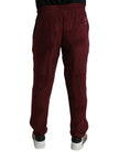Dolce & Gabbana Kastanienbraune Pyjamahose mit Kronenmuster aus Seide