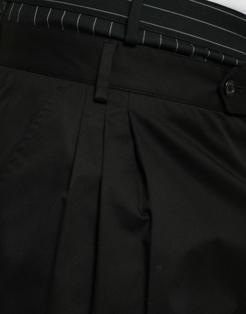 Dolce & Gabbana Schwarze Cargo-Bermuda-Shorts aus Baumwoll-Stretch