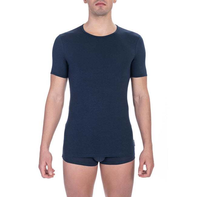 Bikkembergs Herren-T-Shirt aus blauer Baumwolle
