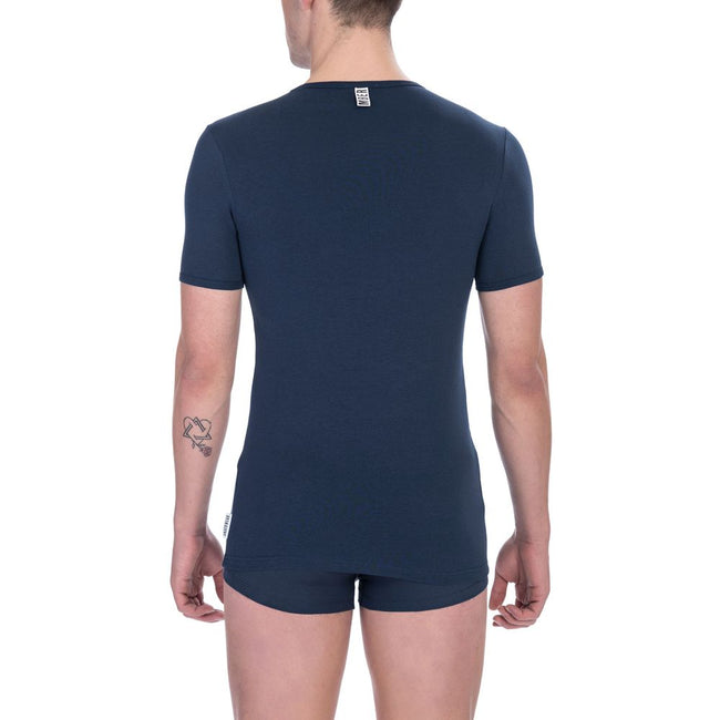 Bikkembergs Herren-T-Shirt aus blauer Baumwolle