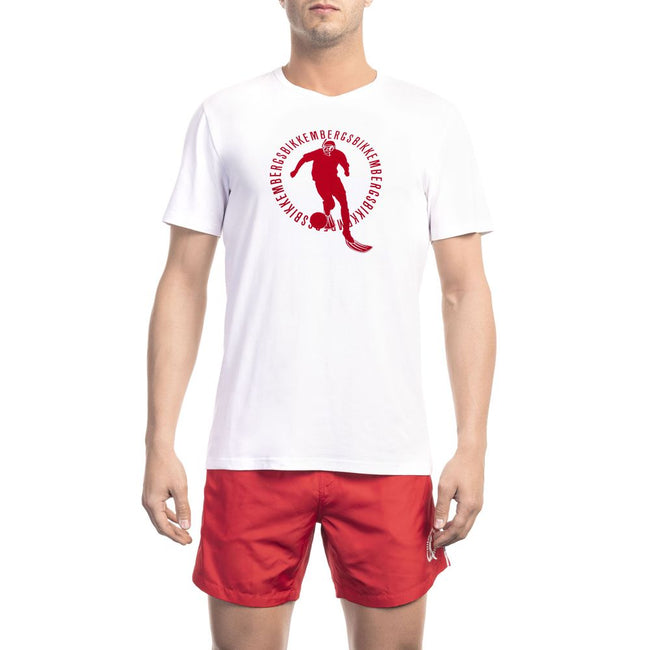 Bikkembergs Weißes Herren-Baumwoll-T-Shirt