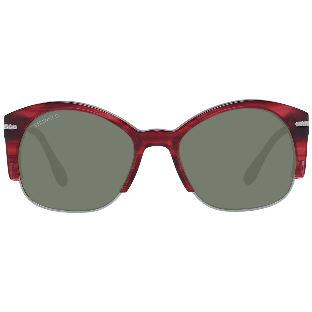 Serengeti-Sonnenbrille aus Acetat und Metall, rot