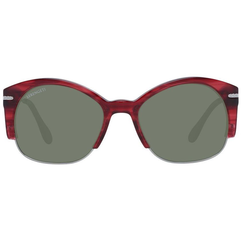 Serengeti-Sonnenbrille aus Acetat und Metall, rot