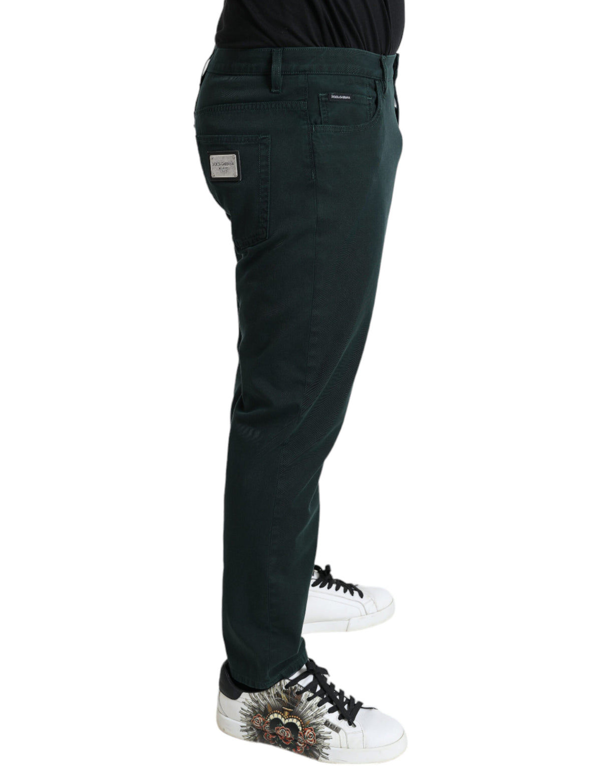 Dolce & Gabbana Men's Green Cotton Stretch Skinny Denim Jeans