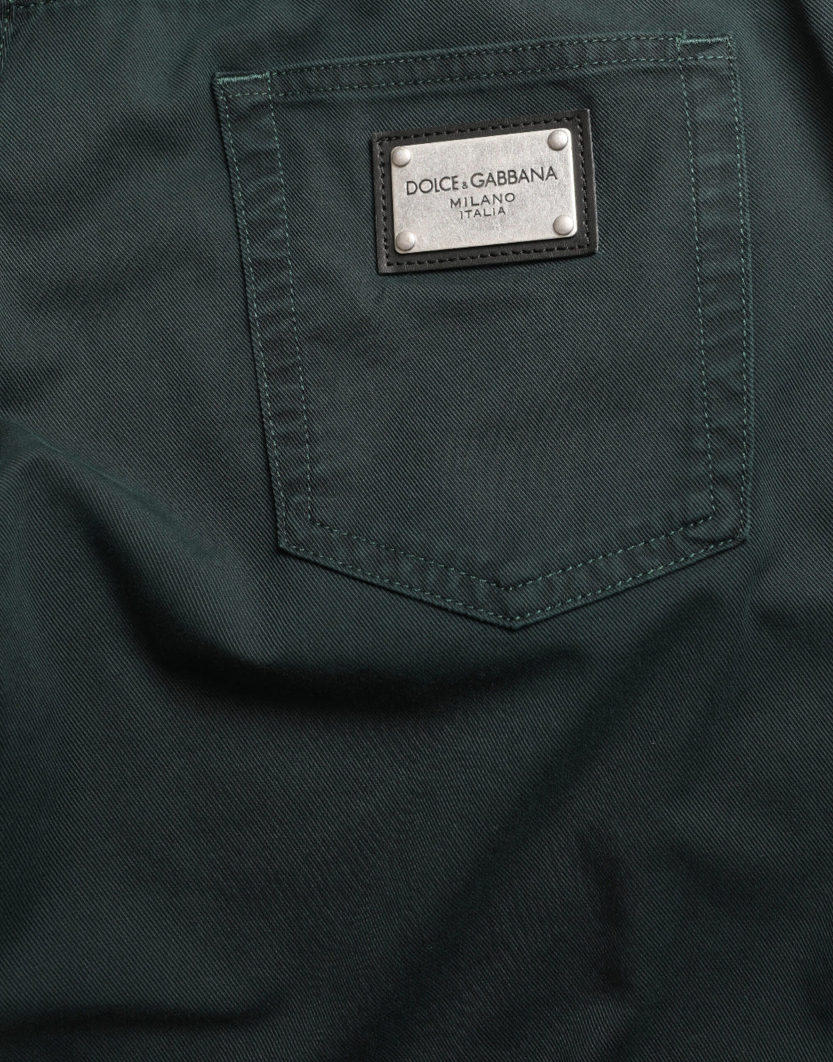 Dolce & Gabbana Men's Green Cotton Stretch Skinny Denim Jeans