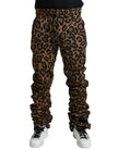 Dolce & Gabbana Braune Leopard-Jacquard-Jogginghose