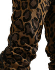 Dolce & Gabbana Braune Leopard-Jacquard-Jogginghose
