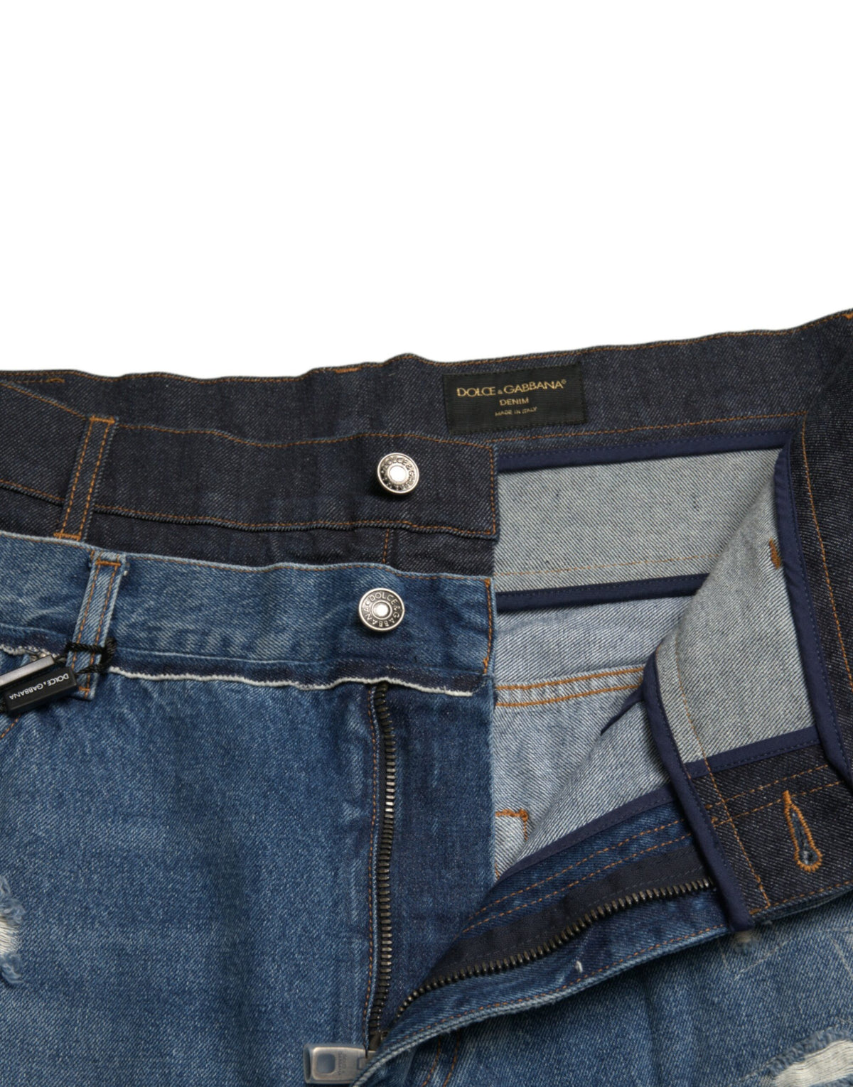Dolce & Gabbana Blue Distressed Cotton Men's Denim Jeans
