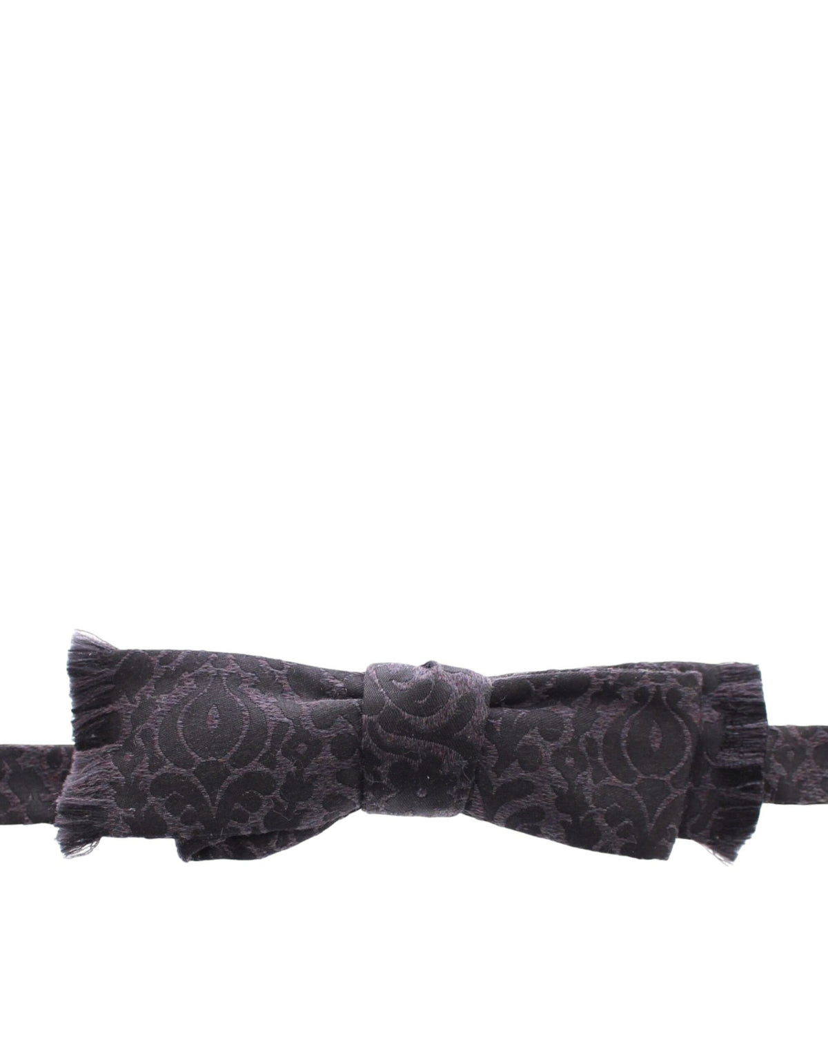 Dolce & Gabbana Grey Black Wool Bow Tie