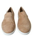 Dolce & Gabbana Beige Wildleder Kaiman Herren Loafer Slipper Schuhe