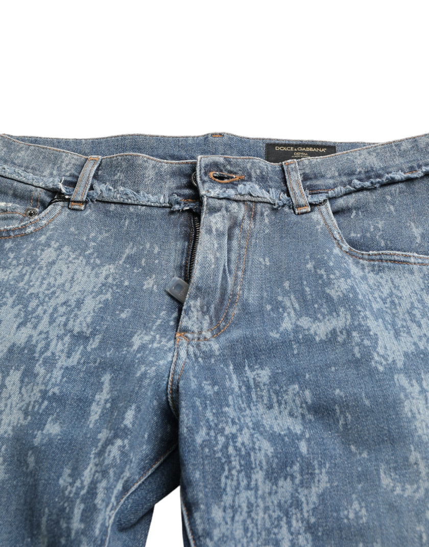 Dolce & Gabbana Blau gewaschene Skinny Cotton Stretch Denim Jeans