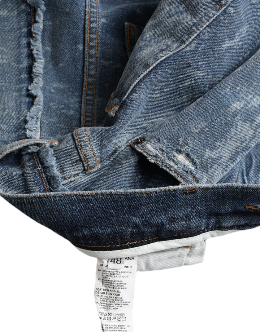 Dolce & Gabbana Blau gewaschene Skinny Cotton Stretch Denim Jeans