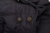 Dolce & Gabbana Blauer Seiden-Ziegenmantel Blouson Winterjacke