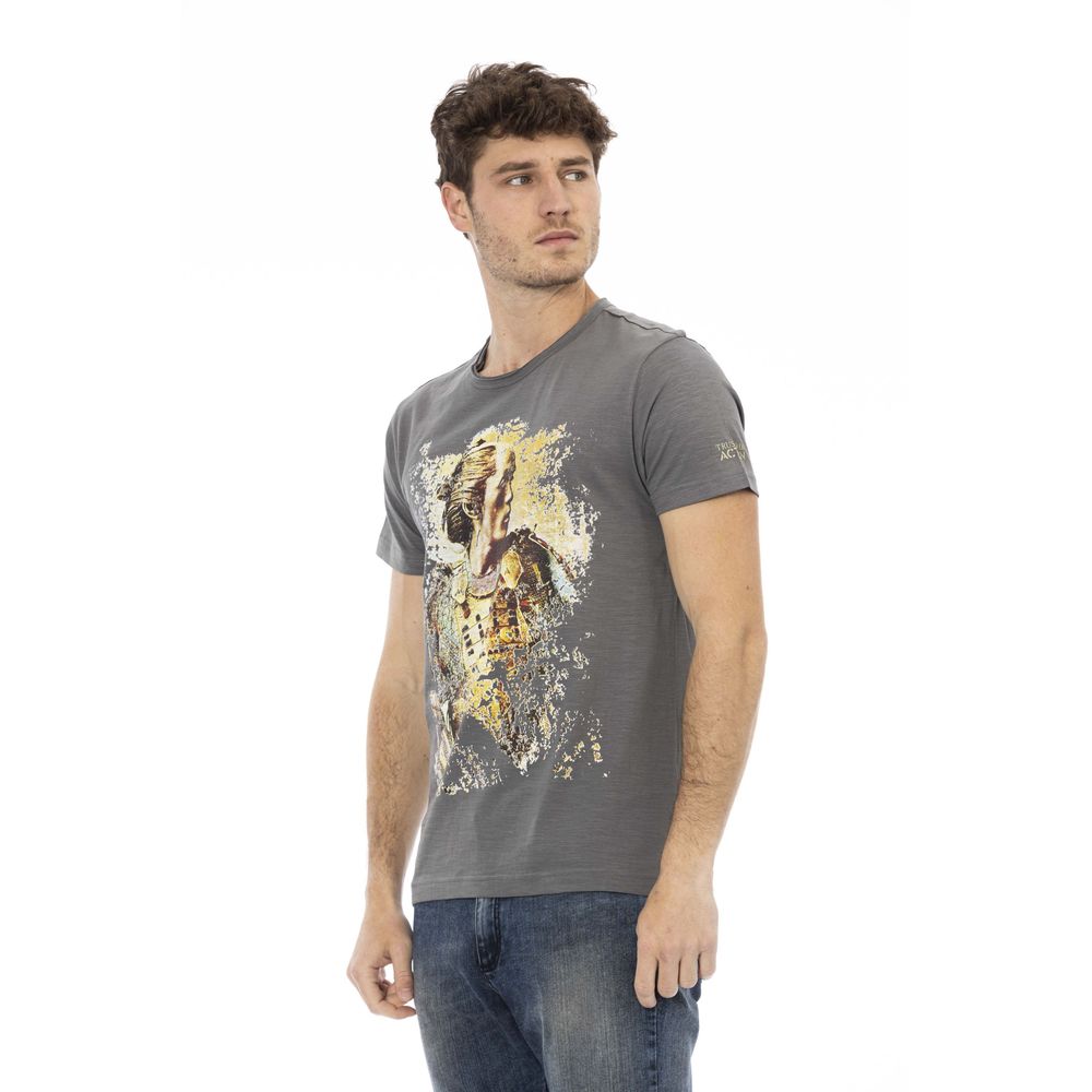 Trussardi Action Men's Grey Cotton Short-Sleeved T-Shirt