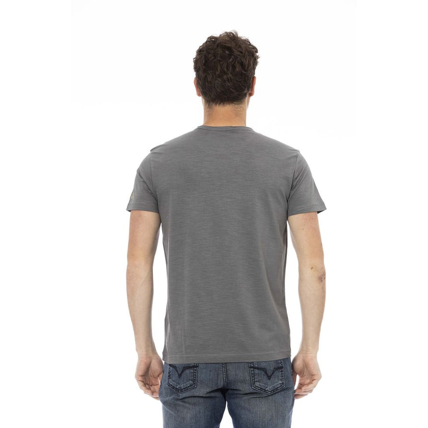 Trussardi Action Men's Grey Cotton Short-Sleeved T-Shirt