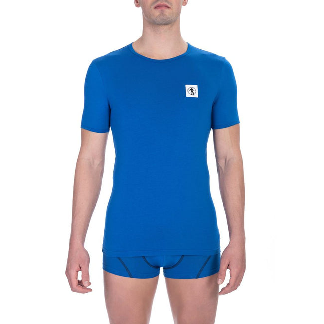 Bikkembergs Blu Herren-T-Shirt aus Baumwolle