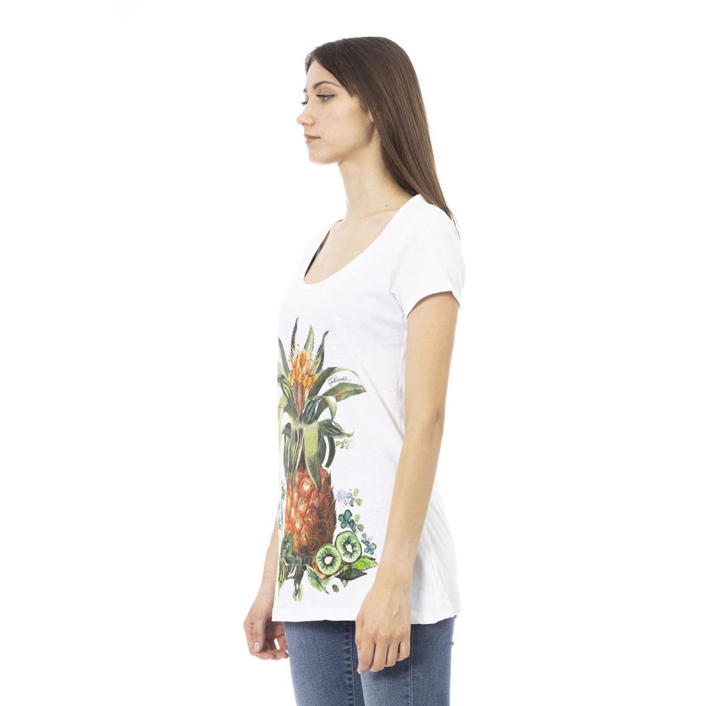 Just Cavalli Weißes Baumwoll-T-Shirt für Damen
