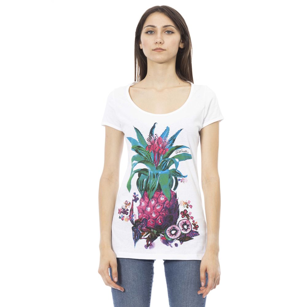 Just Cavalli Weißes Baumwoll-T-Shirt für Damen