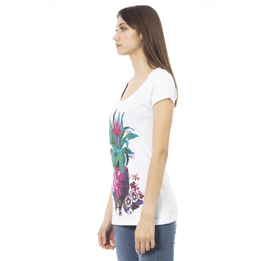 Just Cavalli Weißes Baumwoll-T-Shirt für Damen