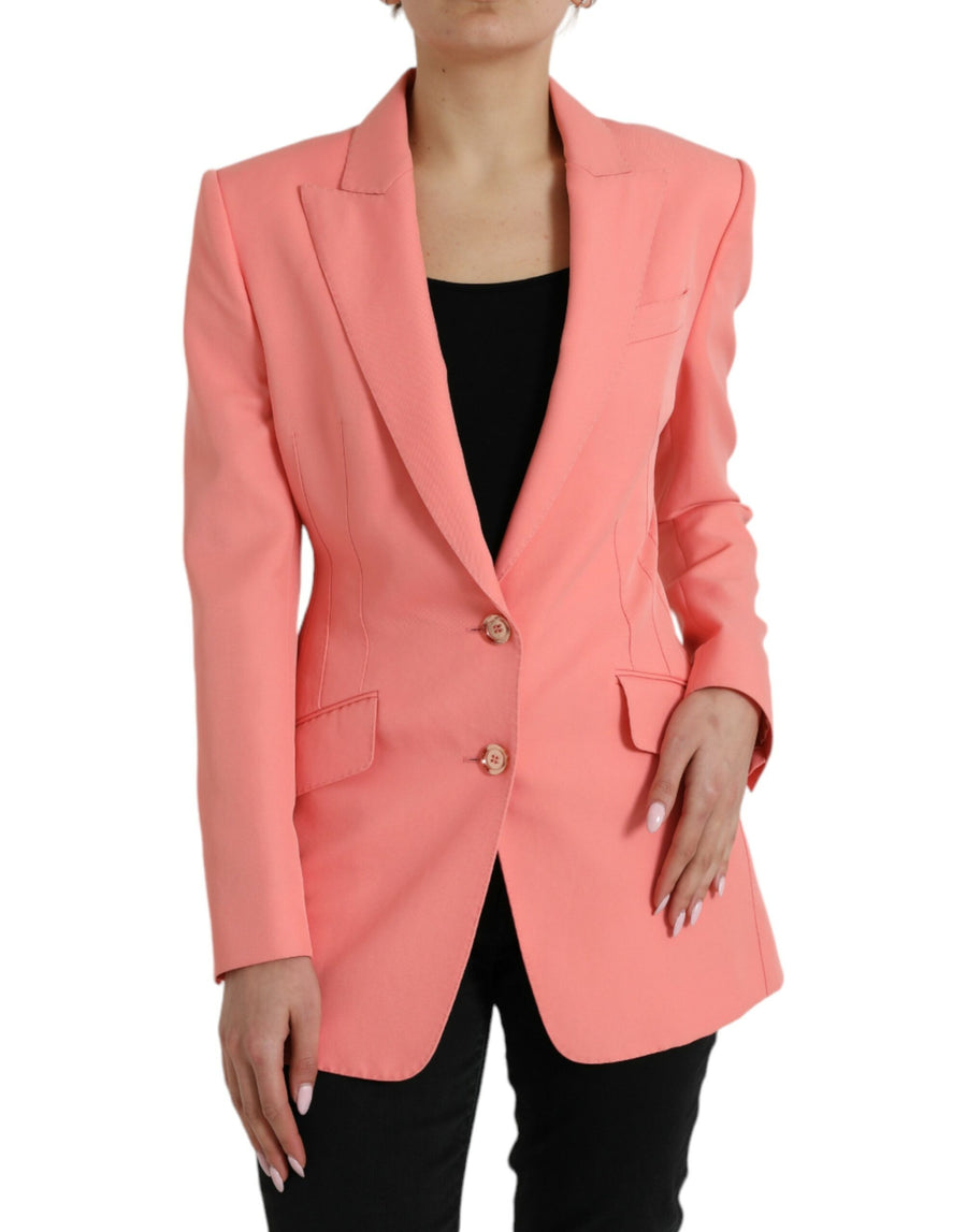 Dolce & Gabbana Single-Breasted Blazer Jacket in Pink Polyester