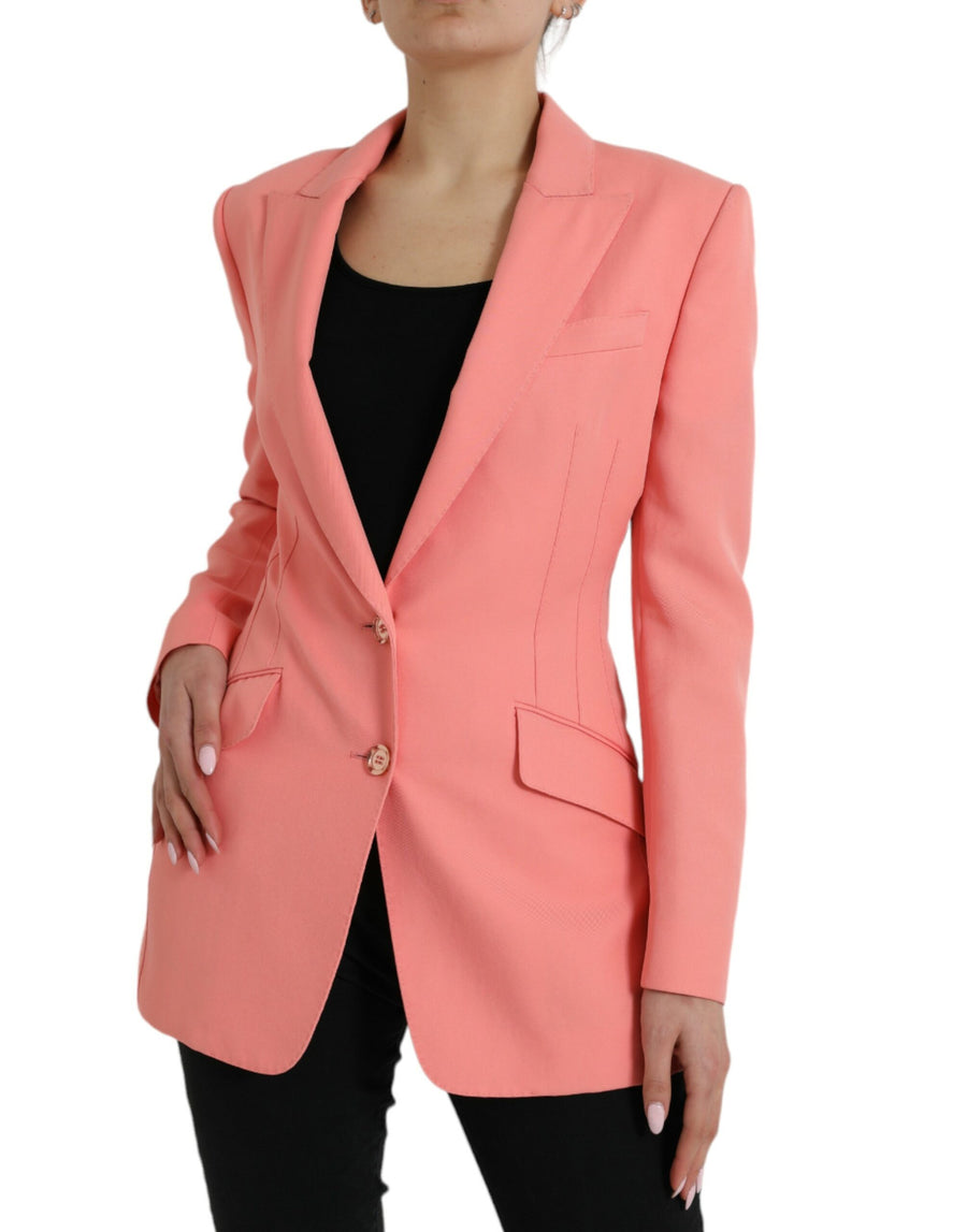 Dolce & Gabbana Single-Breasted Blazer Jacket in Pink Polyester