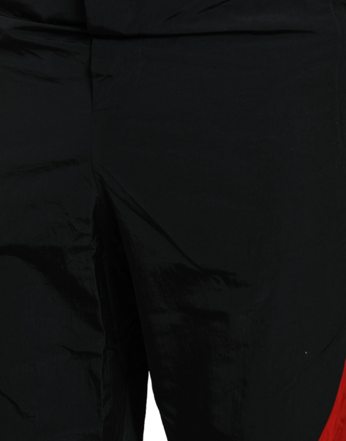Dolce & Gabbana Black and Red Leopard Print Nylon Jogger Pants