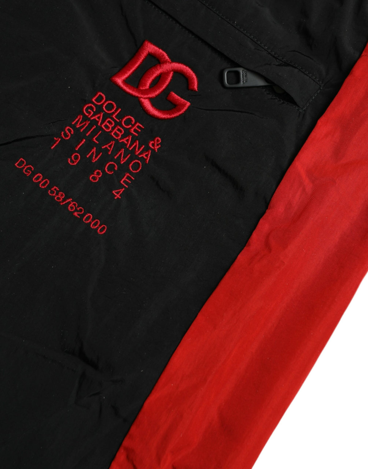 Dolce & Gabbana Black and Red Leopard Print Nylon Jogger Pants