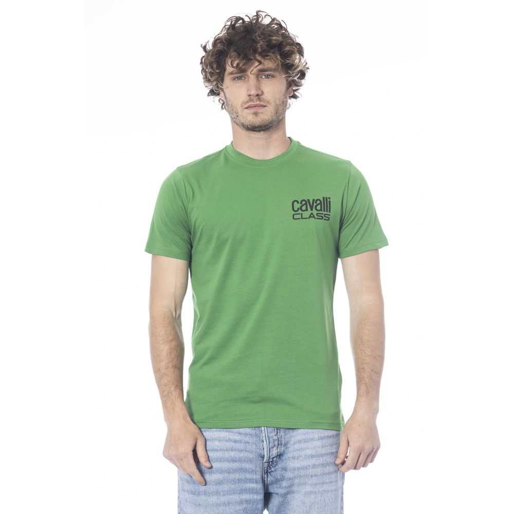Cavalli Class Men's Green Cotton T-Shirt