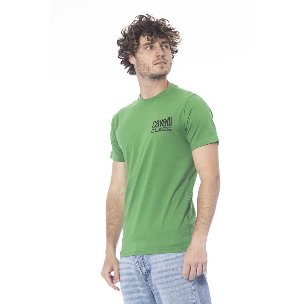 Cavalli Class Men's Green Cotton T-Shirt