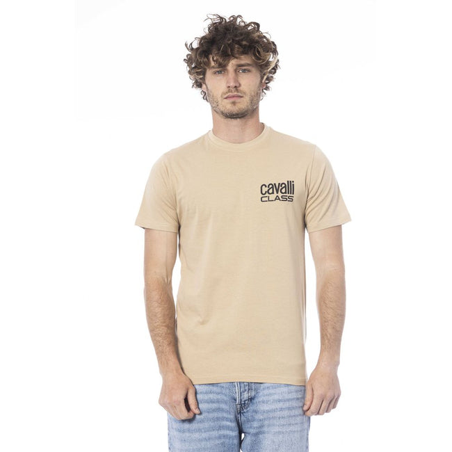 Cavalli Class Beiges Baumwoll-T-Shirt für Herren