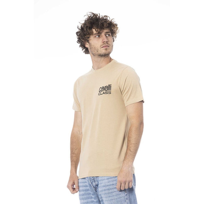 Cavalli Class Beiges Baumwoll-T-Shirt für Herren