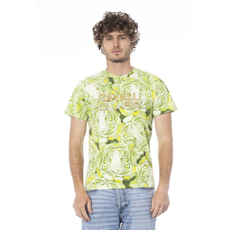 Cavalli Class Men's Green Cotton T-Shirt