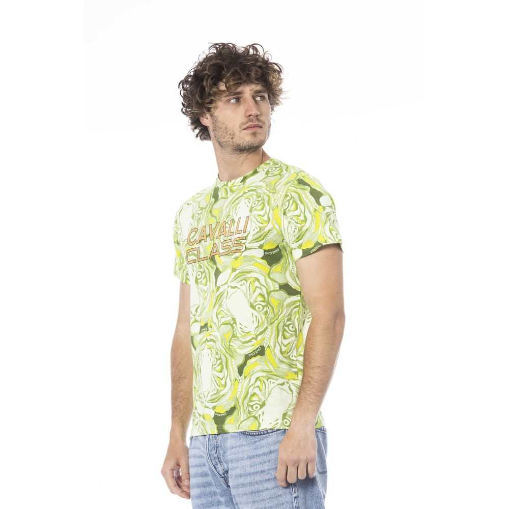 Cavalli Class Men's Green Cotton T-Shirt