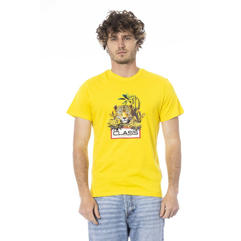 Cavalli Class Herren T-Shirt aus gelber Baumwolle