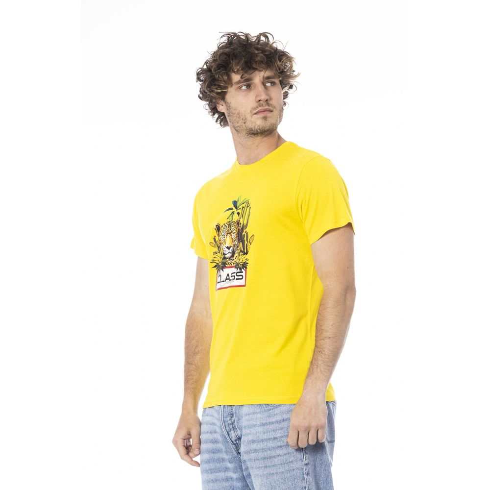 Cavalli Class Men's Yellow Cotton T-Shirt