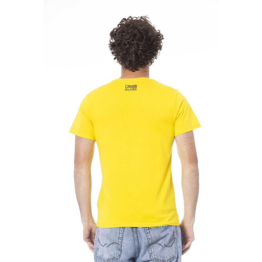 Cavalli Class Men's Yellow Cotton T-Shirt