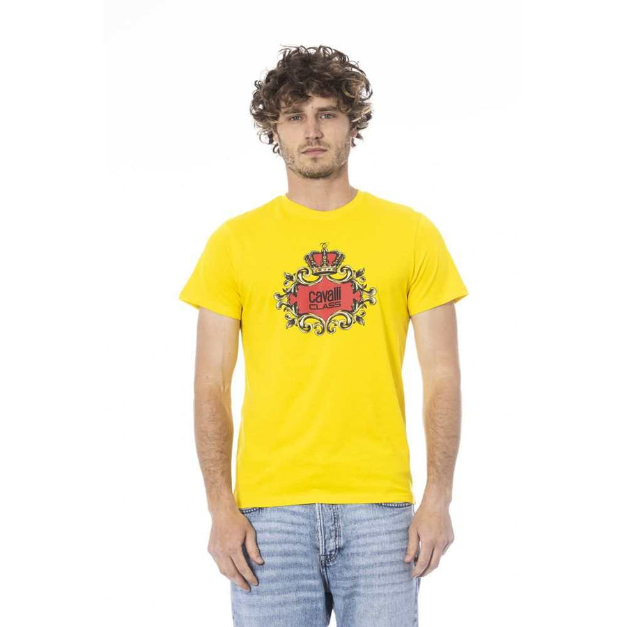 Cavalli Class Men's Yellow Cotton T-Shirt