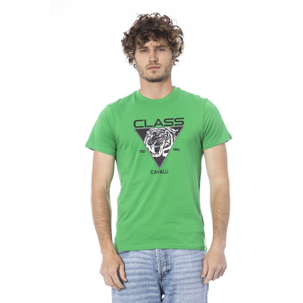 Cavalli Class Herren T-Shirt aus Baumwolle in Grün
