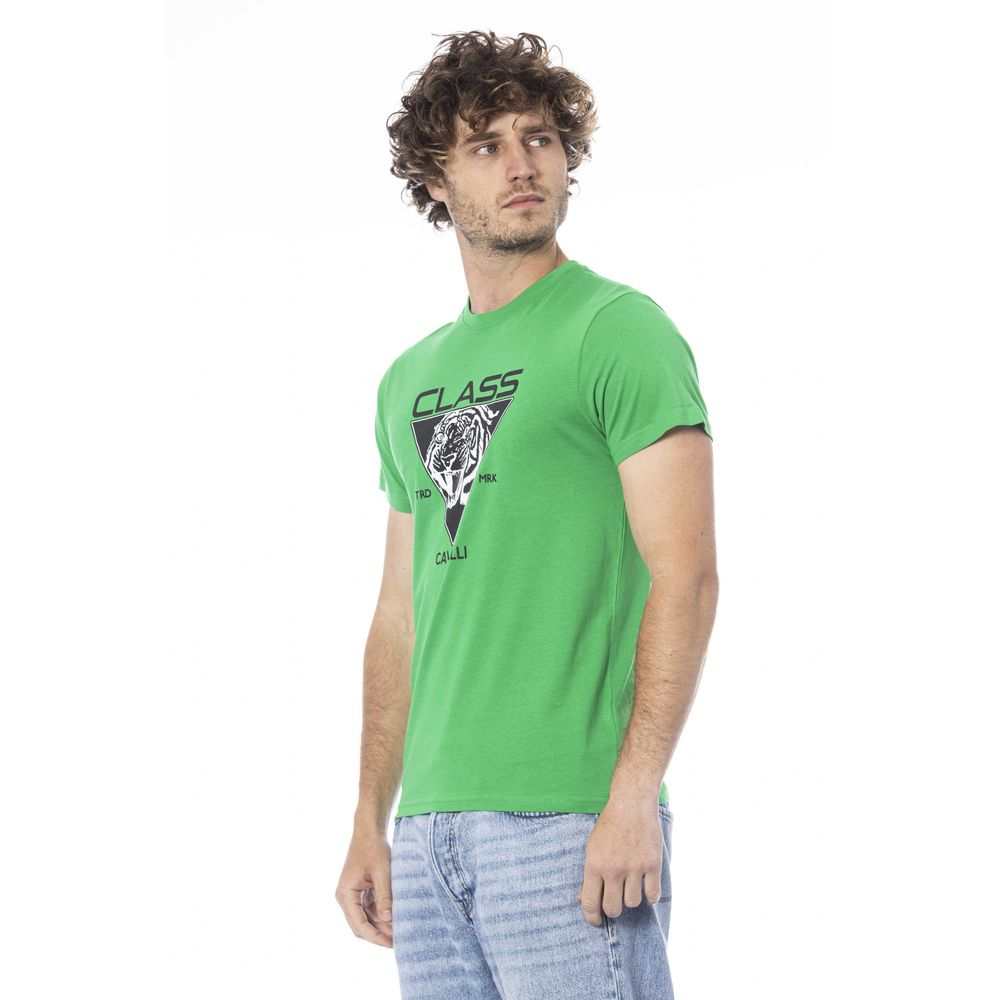Cavalli Class Men's Green Cotton T-Shirt